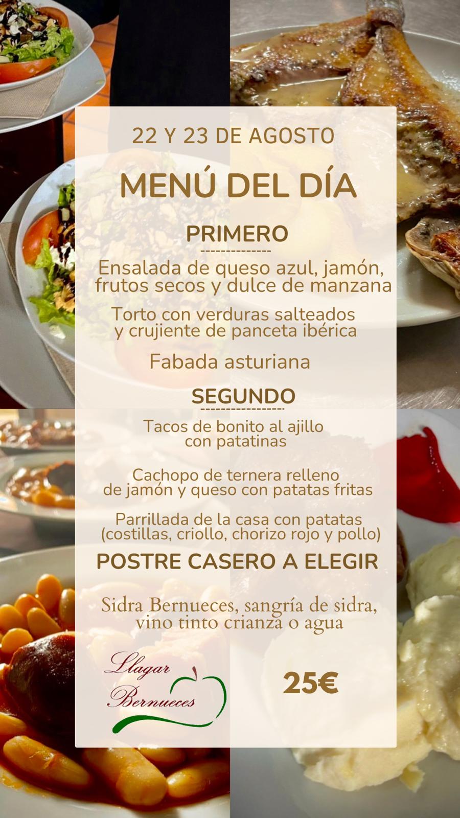 MENÚ del día FIN DE SEMANA